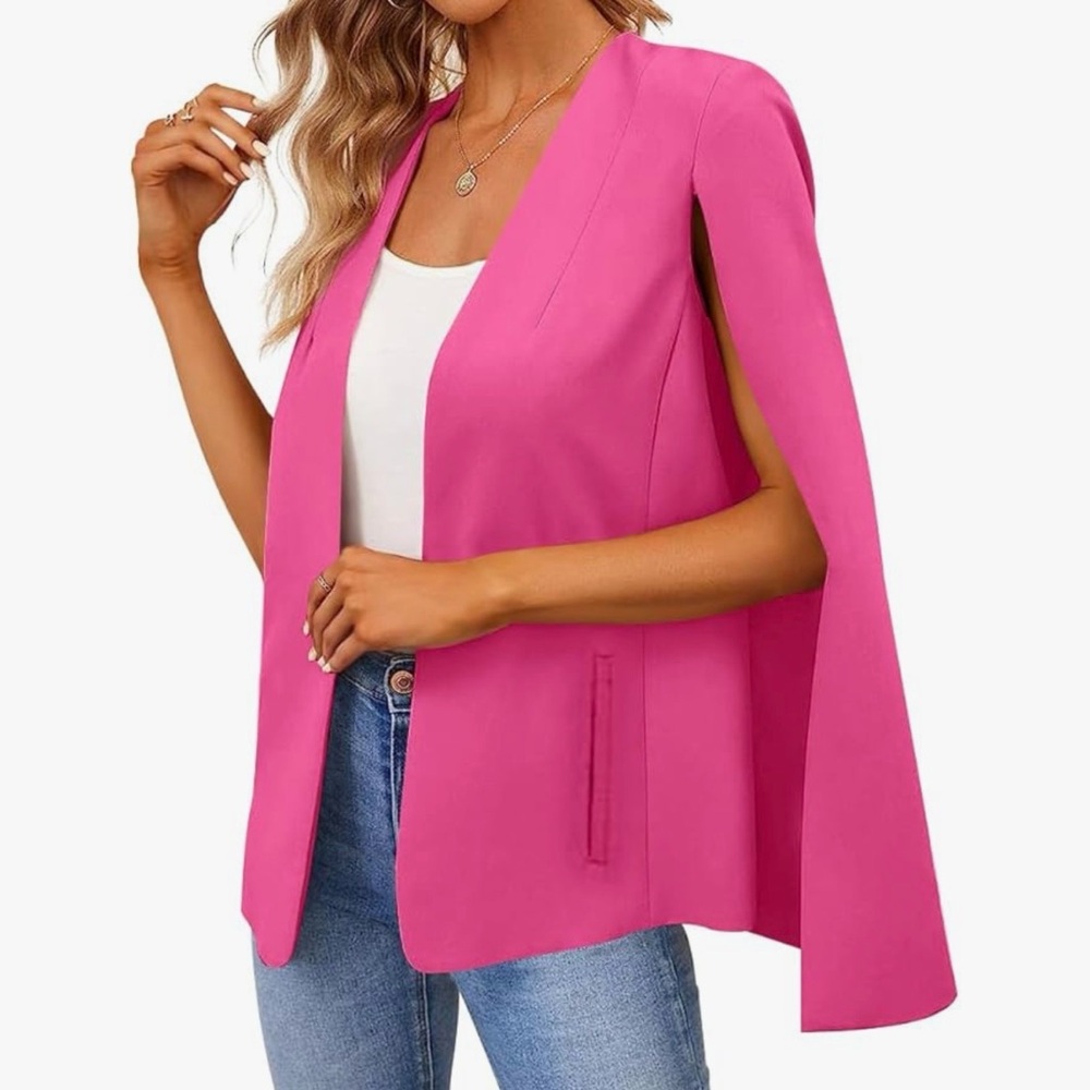 Amazon Women's Pink Cape Blazer